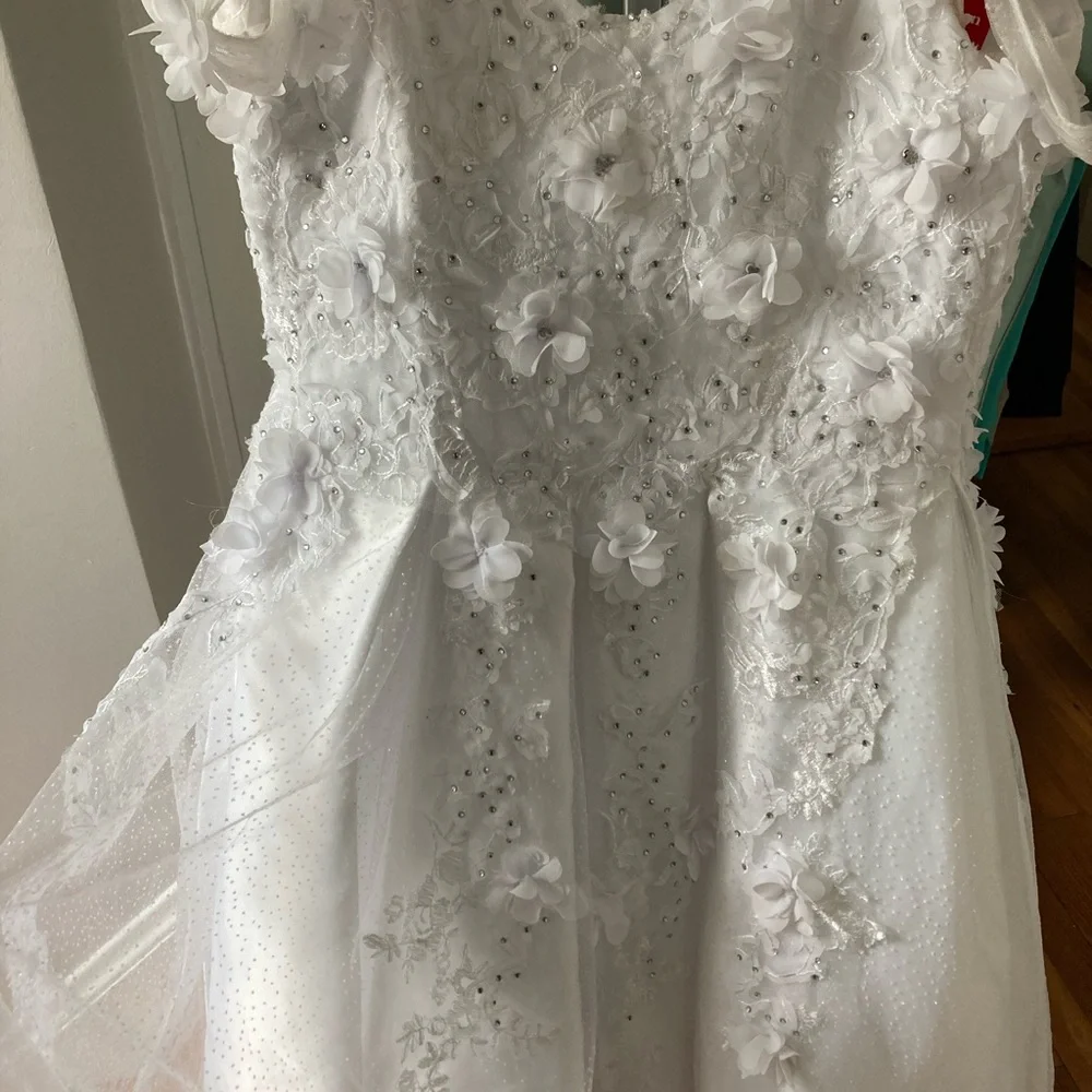 Flower Girl Communion White Dress Dancing Queen size 10 girls